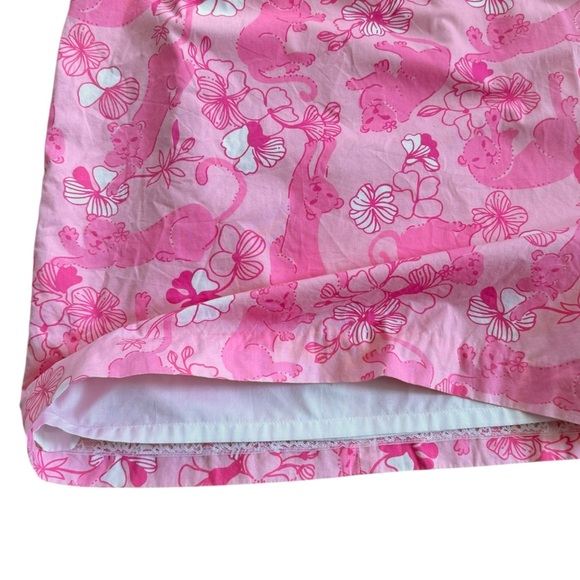 Lilly Pulitzer Vintage White Label Grrranium Panther Lion Cat Pink Dress Sz 0 XS - Picture 8 of 9